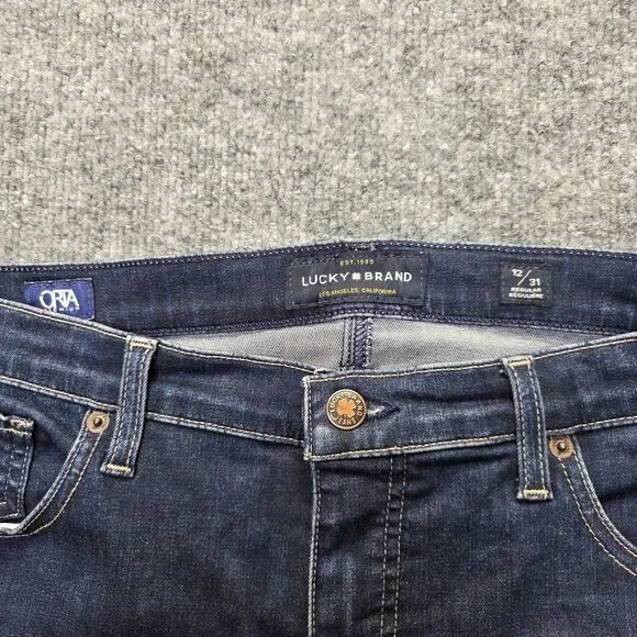 Lucky Brand Jeans Womens 12/31 Blue Dark Wash Skinny Stretch Denim Zip Fly - Picture 3 of 11